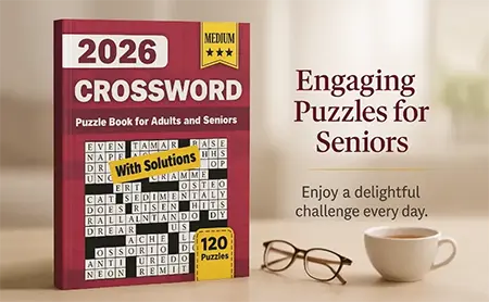 Amazon A+ content module featuring a crossword puzzle book