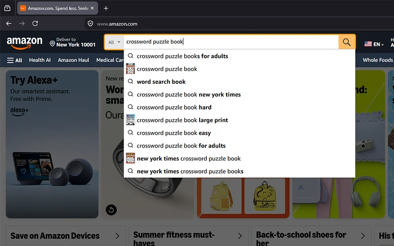 RodBooks screenshot of keyword research results for a crossword niche with phrase placement guidance