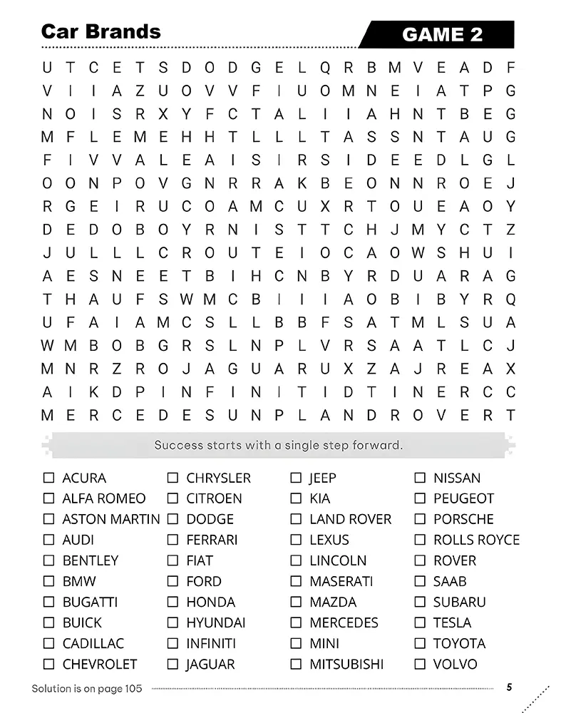 Large-print word search puzzle page with grid and word list, ready for Amazon KDP