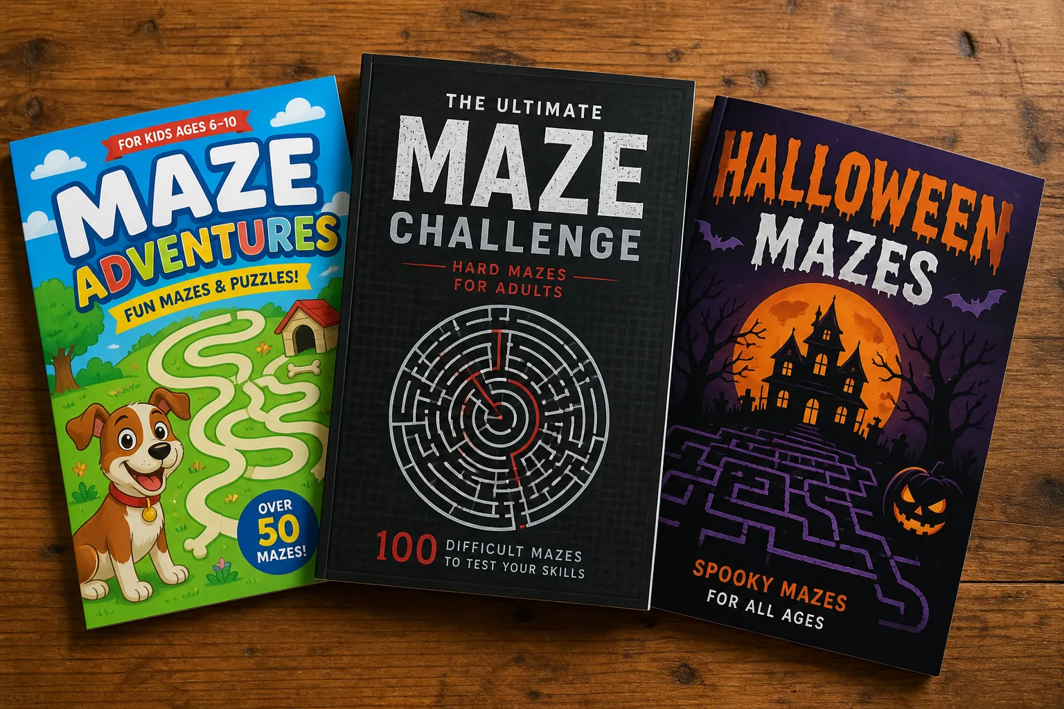 Amazon search results showing bestselling maze activity books in the Activity Books & Games category